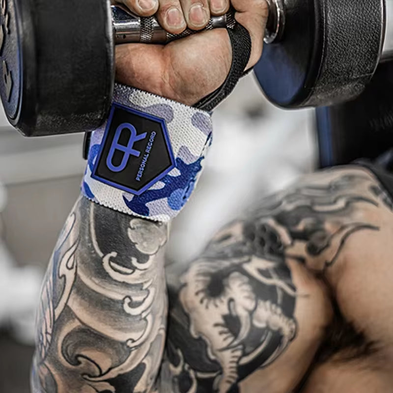 Camouflage Weightlifting Wrist Straps - Supportive Wraps for Strength Training and Gym Fitness