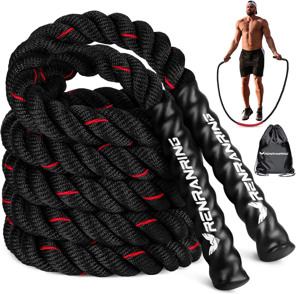 Jump Rope, Weighted Jump Rope for Men and Women | Heavy Skipping Rope for Exercise Strength and Building Muscle Training, Jumpropes for Home Gym Workout, Fitness Equipment