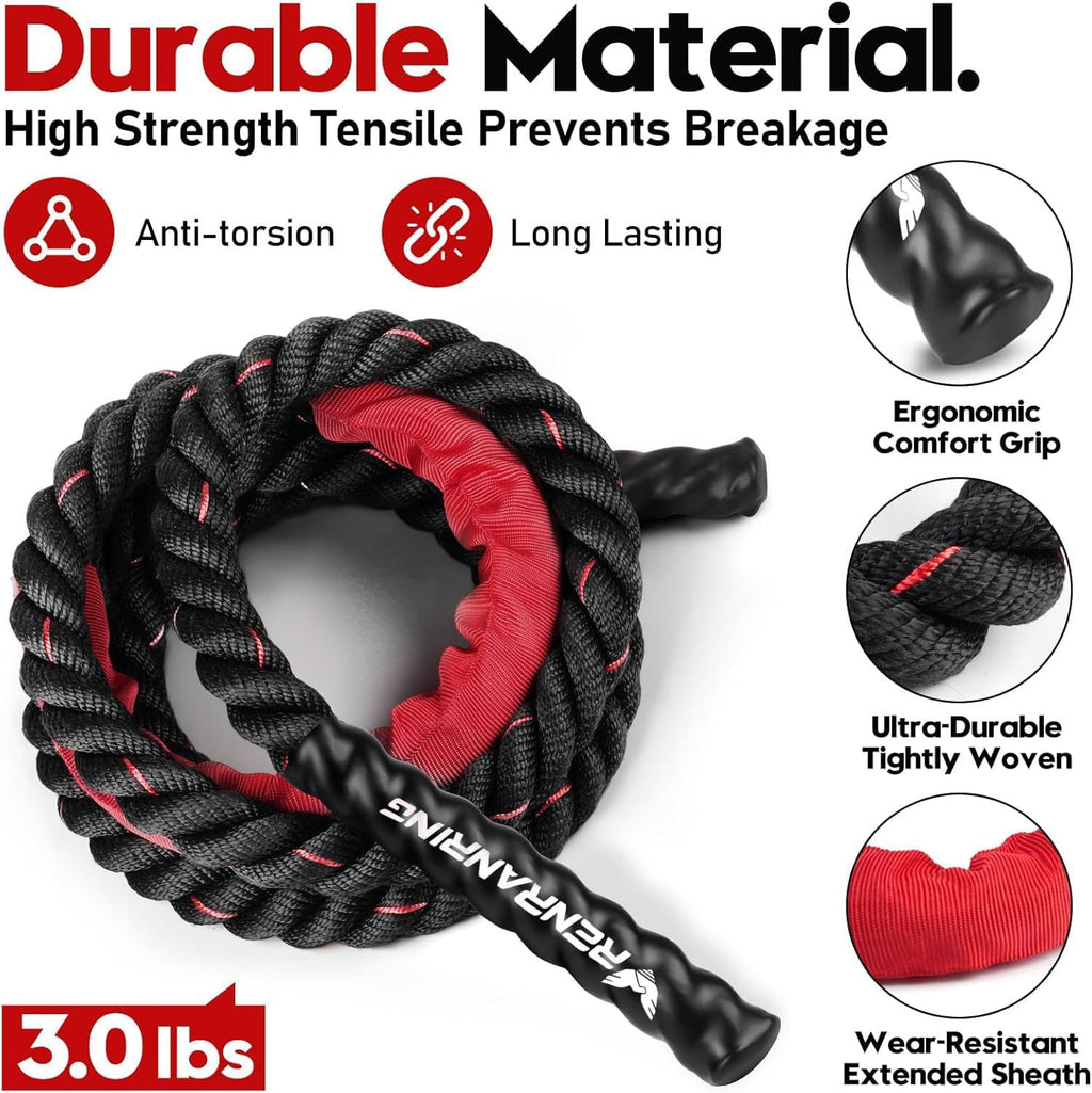 Jump Rope, Weighted Jump Rope for Men and Women | Heavy Skipping Rope for Exercise Strength and Building Muscle Training, Jumpropes for Home Gym Workout, Fitness Equipment