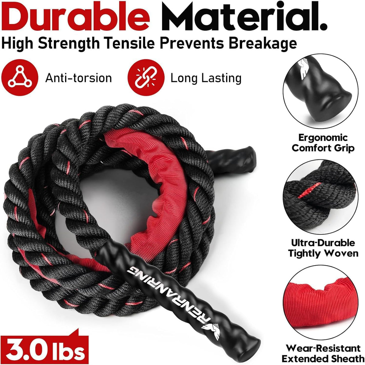 Jump Rope, Weighted Jump Rope for Men and Women | Heavy Skipping Rope for Exercise Strength and Building Muscle Training, Jumpropes for Home Gym Workout, Fitness Equipment