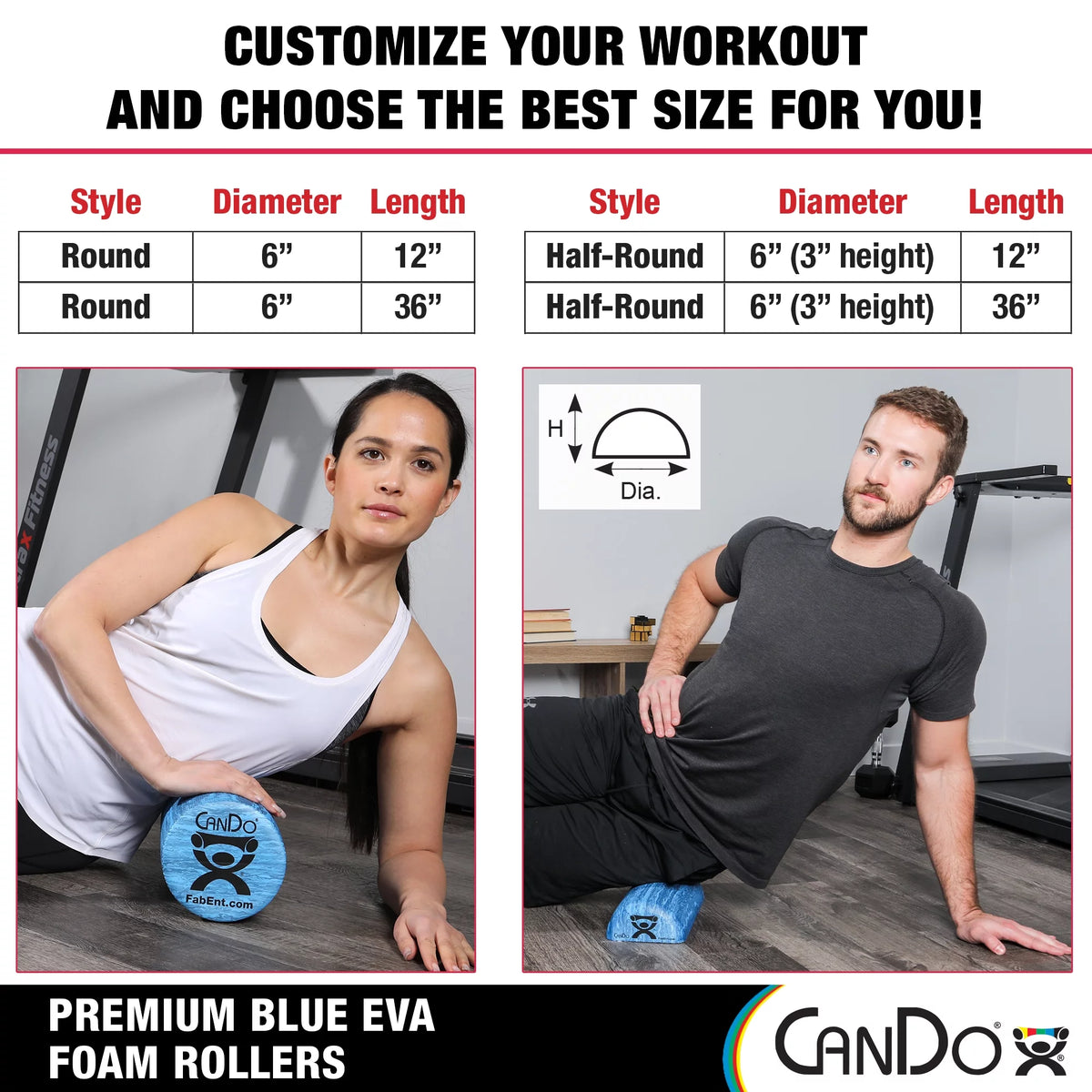Heavy Duty EVA Half Foam Roller