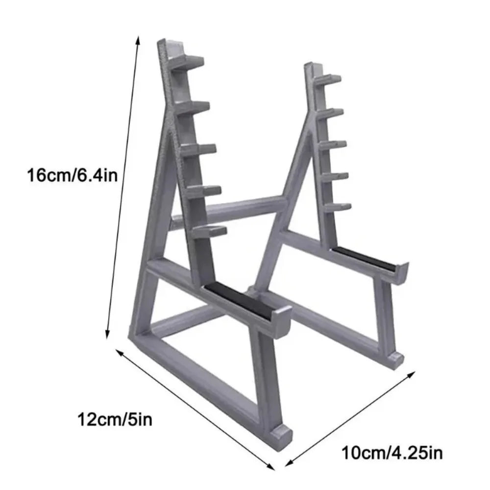 New with Barbells and Weights Barbell Rack Pen Holder Gym Theme Metal Stationery Storage Rack Mini Squat Rack Ornaments Gift