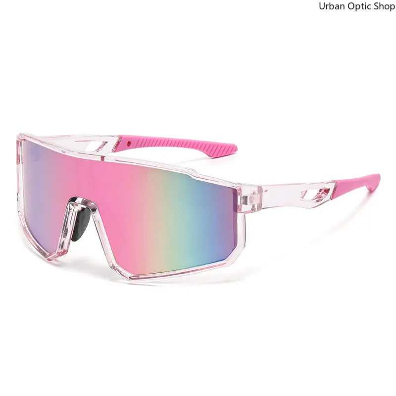 Unisex Statement Sunglasses - Colorful Mirrored 1-Piece Shield Design, Windproof UV400 Protection, Eyewear Fashion for Cycling, Beach Outfits, Driving/Ootd, Sunglasses for Women, Adult Unisex Wear, Reflective