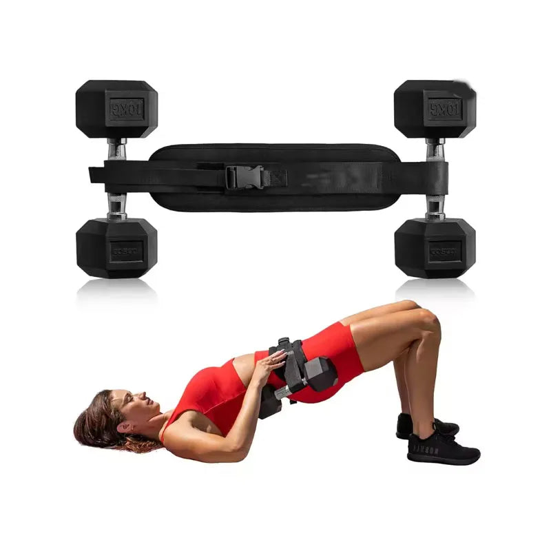 Home Gym Fitness Equipment Hip Bridge Weight Belt Fitness Waist Training Belt Dumbbell Hip Push Belt Waist Support Adjustable