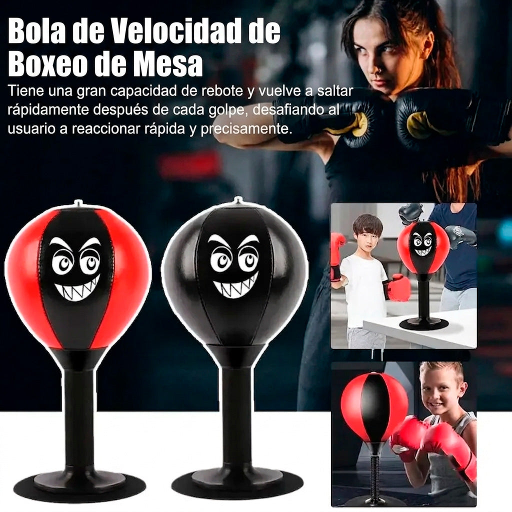 Saco de boxeo de escritorio con ventosa | Libera el estrés y mejora tus reflejos