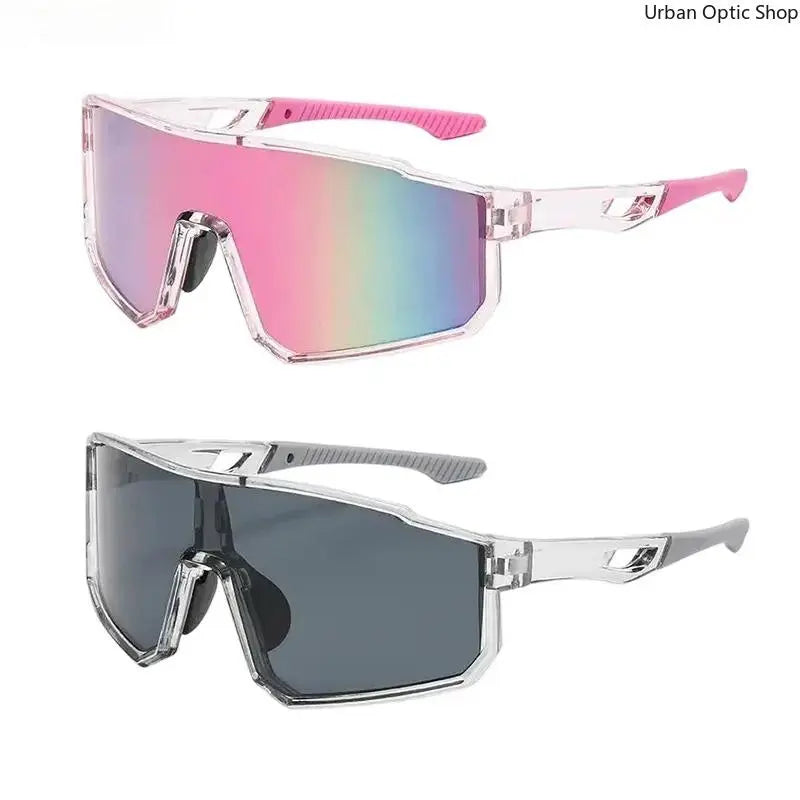 Unisex Statement Sunglasses - Colorful Mirrored 1-Piece Shield Design, Windproof UV400 Protection, Eyewear Fashion for Cycling, Beach Outfits, Driving/Ootd, Sunglasses for Women, Adult Unisex Wear, Reflective