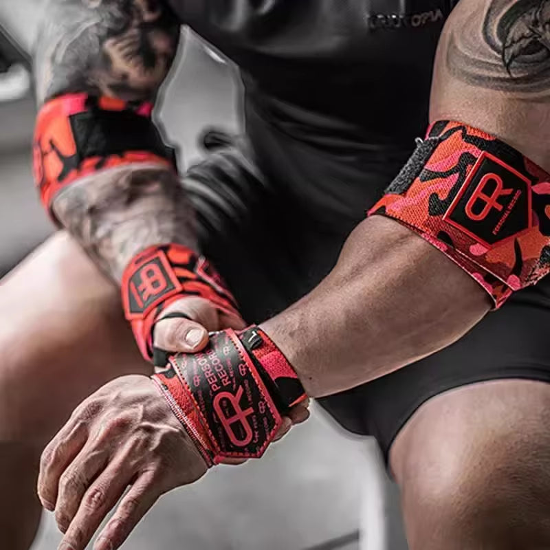 Camouflage Weightlifting Wrist Straps - Supportive Wraps for Strength Training and Gym Fitness
