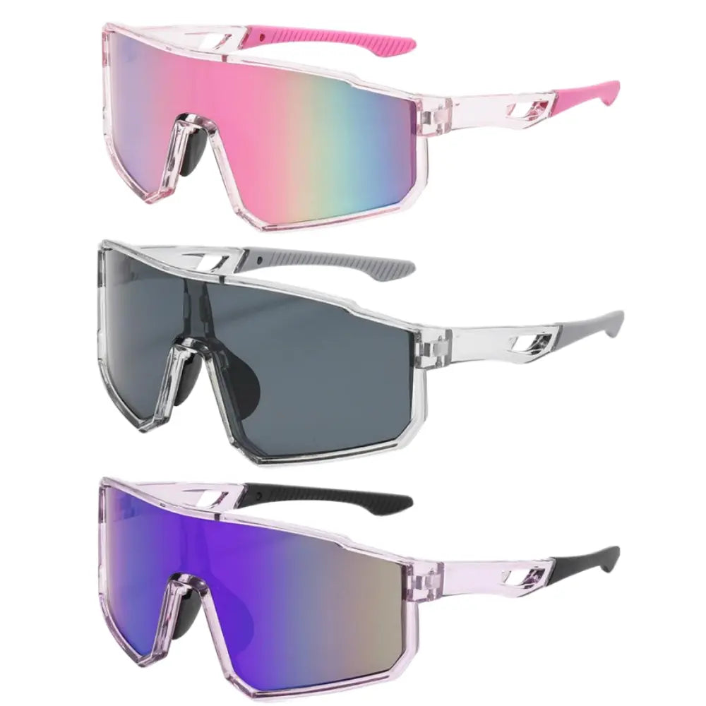 Unisex Statement Sunglasses - Colorful Mirrored 1-Piece Shield Design, Windproof UV400 Protection, Eyewear Fashion for Cycling, Beach Outfits, Driving/Ootd, Sunglasses for Women, Adult Unisex Wear, Reflective