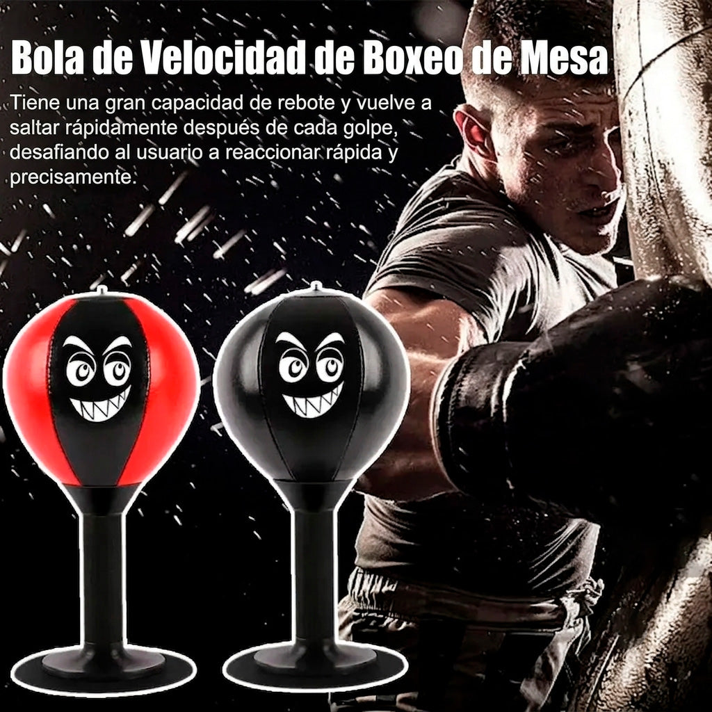 Saco de boxeo de escritorio con ventosa | Libera el estrés y mejora tus reflejos
