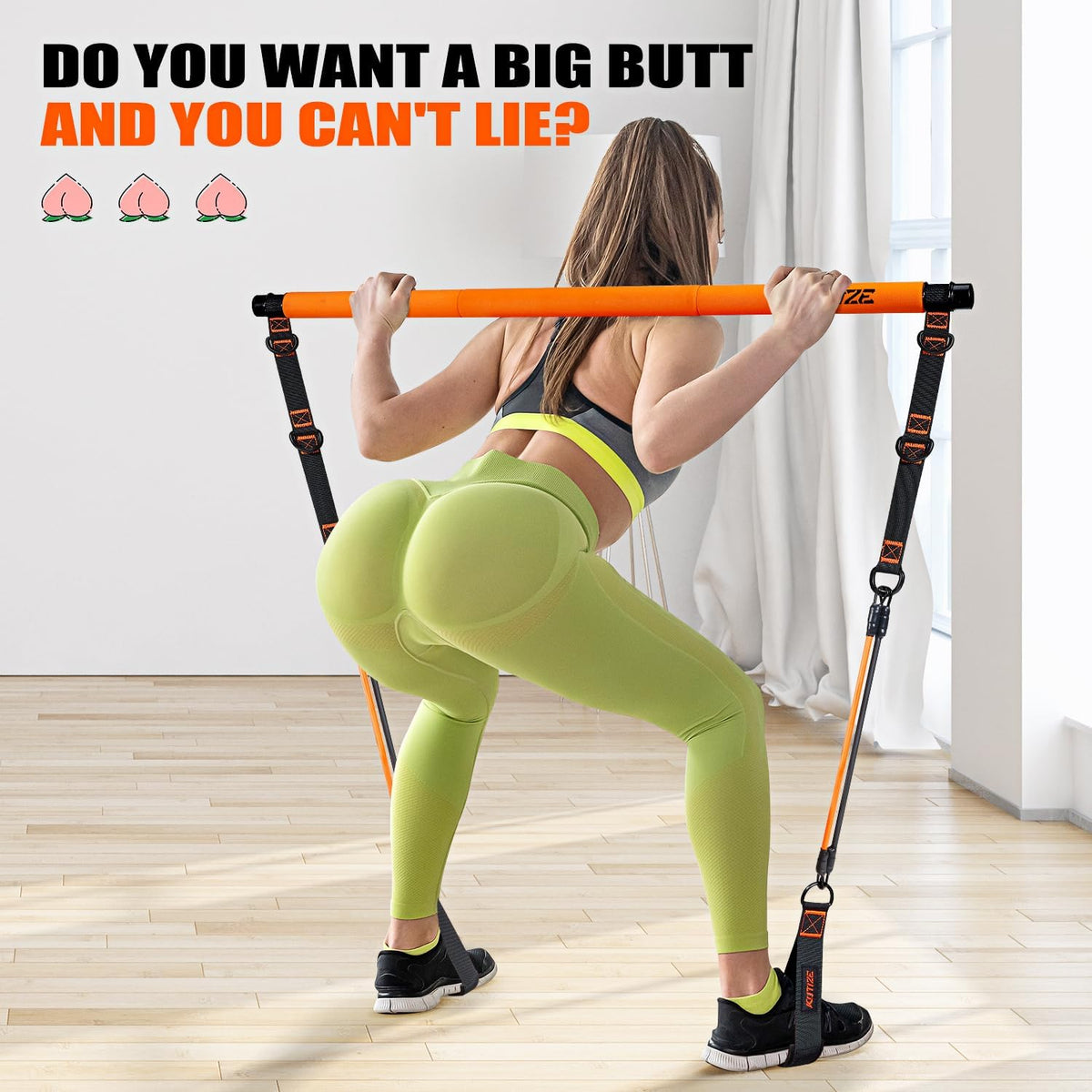 Pilates Bar Kit with Resistance Bands, Pilates Equipment, Multifunctional Pilates Bar for Women & Men, Pilates Kit for Hip, Back, Arm, Full-Body Workouts, Home Gym Strength Training Equipment