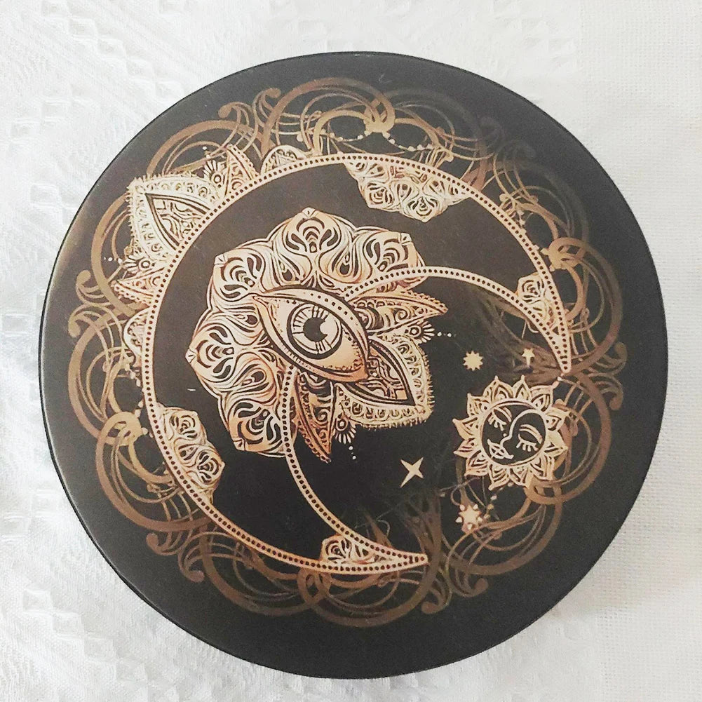 Alchemical Moon Drum Desktop Ornament Fashion Shaman Drum Tree of Life Sound Healing Tool for Family Friends Best Gift