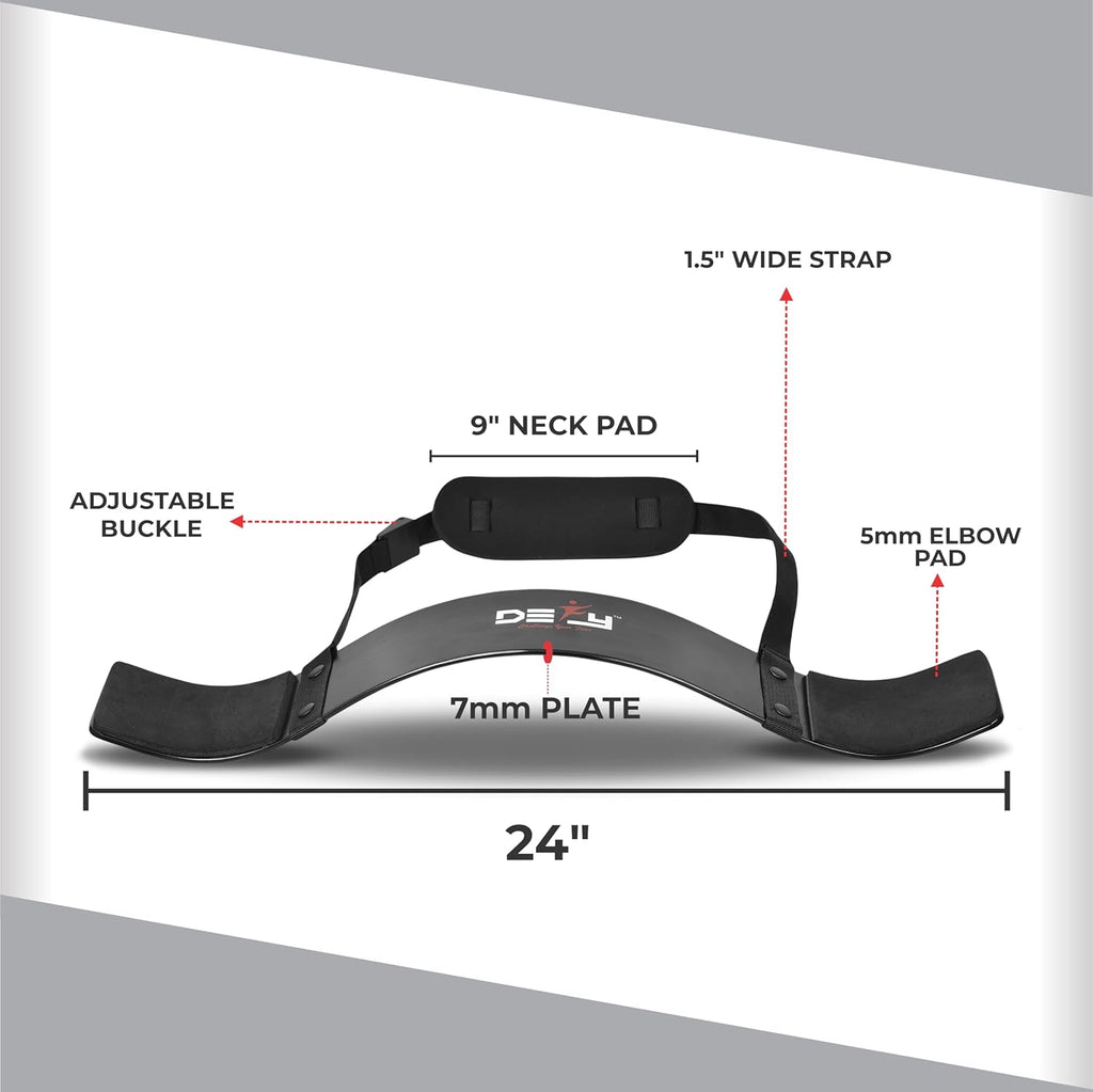 DEFY Arm Blaster for Biceps and Triceps Adjustable Curl Support with Durable 7Mm Aluminum Plate and Neck Pad for Strength Training Bodybuilding Isolator Curl Machine