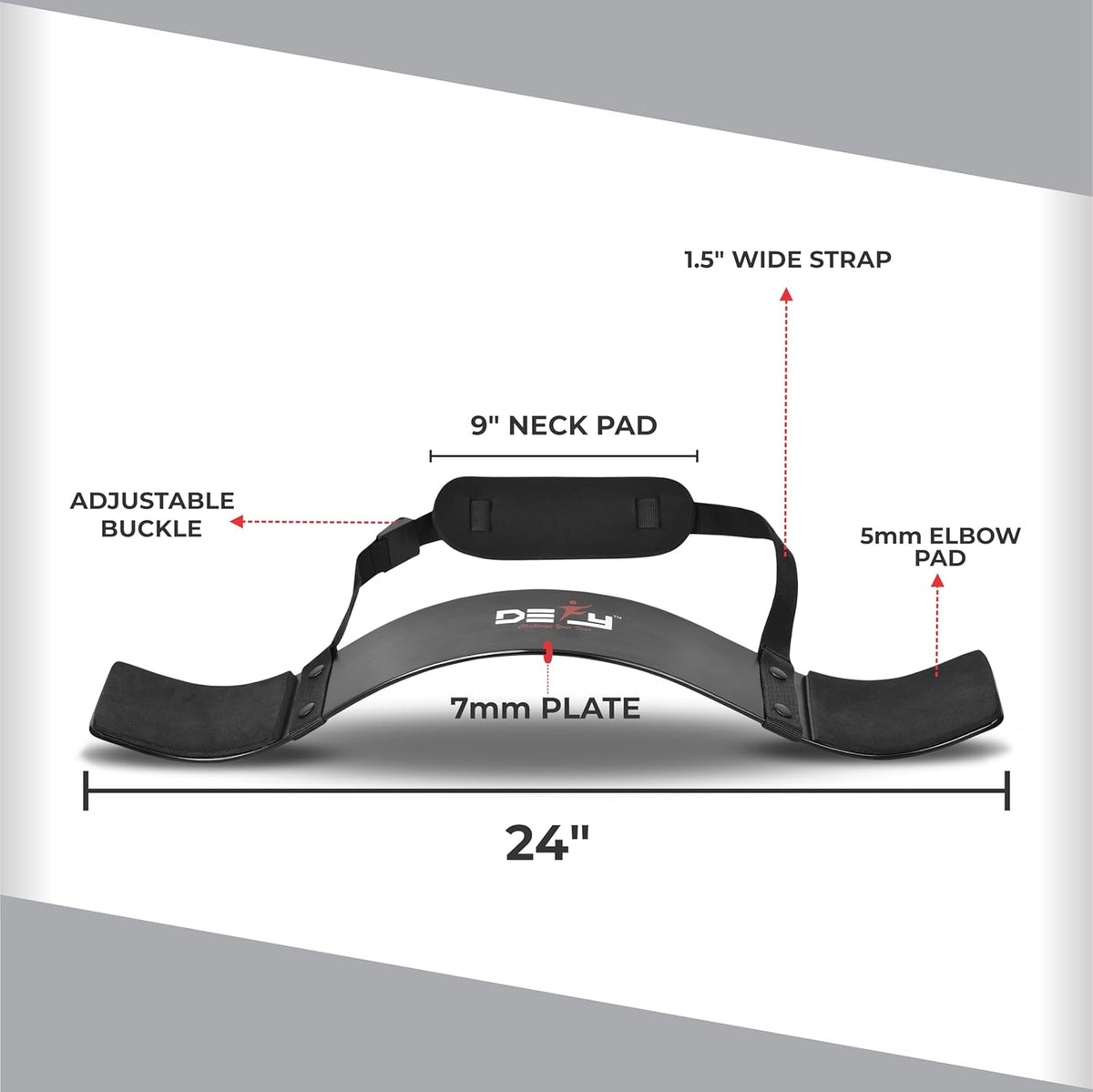 DEFY Arm Blaster for Biceps and Triceps Adjustable Curl Support with Durable 7Mm Aluminum Plate and Neck Pad for Strength Training Bodybuilding Isolator Curl Machine