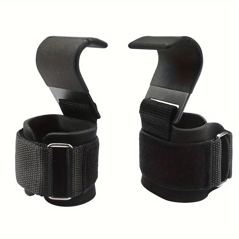Weight Lifting Hook Grips with Wrist Wraps Hand-Bar Wrist Strap Gym Fitness Hook Weight Strap Pull-Ups Power Lifting Gloves