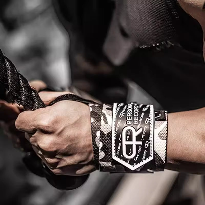 Camouflage Weightlifting Wrist Straps - Supportive Wraps for Strength Training and Gym Fitness
