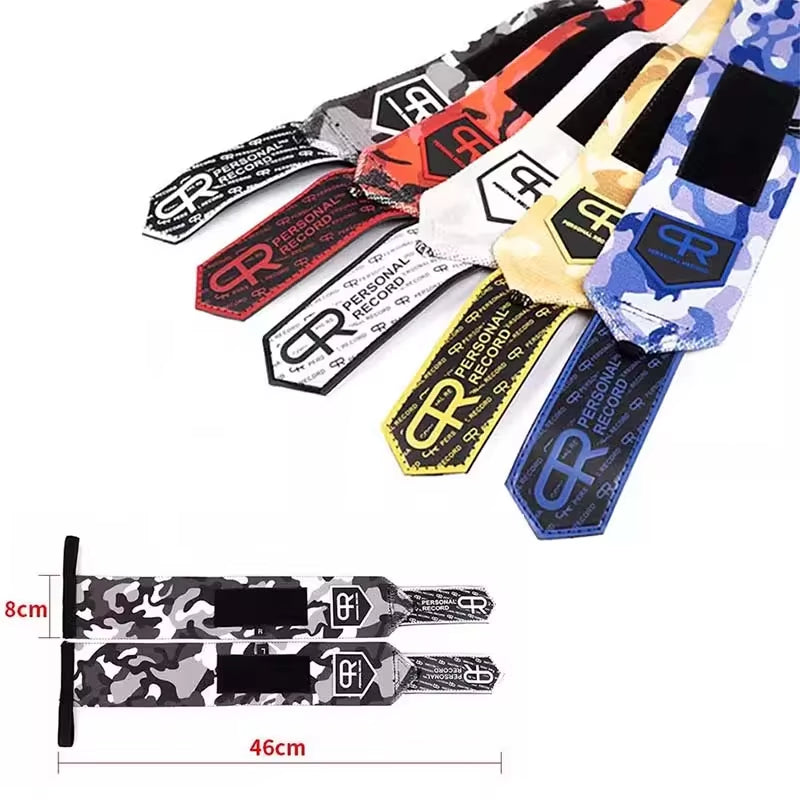 Camouflage Weightlifting Wrist Straps - Supportive Wraps for Strength Training and Gym Fitness