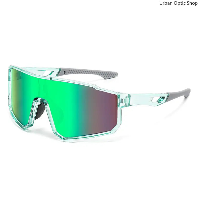 Unisex Statement Sunglasses - Colorful Mirrored 1-Piece Shield Design, Windproof UV400 Protection, Eyewear Fashion for Cycling, Beach Outfits, Driving/Ootd, Sunglasses for Women, Adult Unisex Wear, Reflective