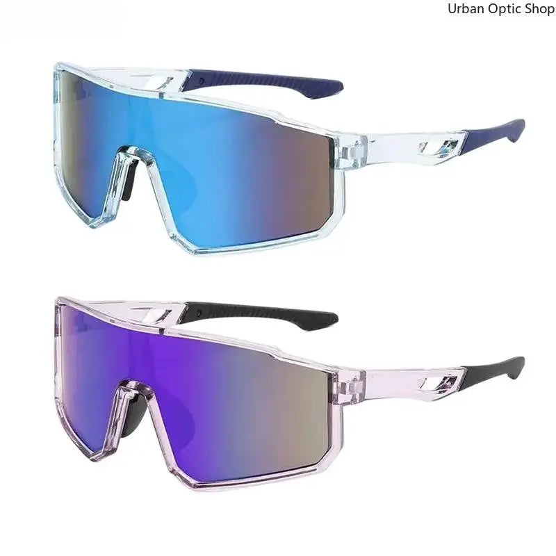 Unisex Statement Sunglasses - Colorful Mirrored 1-Piece Shield Design, Windproof UV400 Protection, Eyewear Fashion for Cycling, Beach Outfits, Driving/Ootd, Sunglasses for Women, Adult Unisex Wear, Reflective