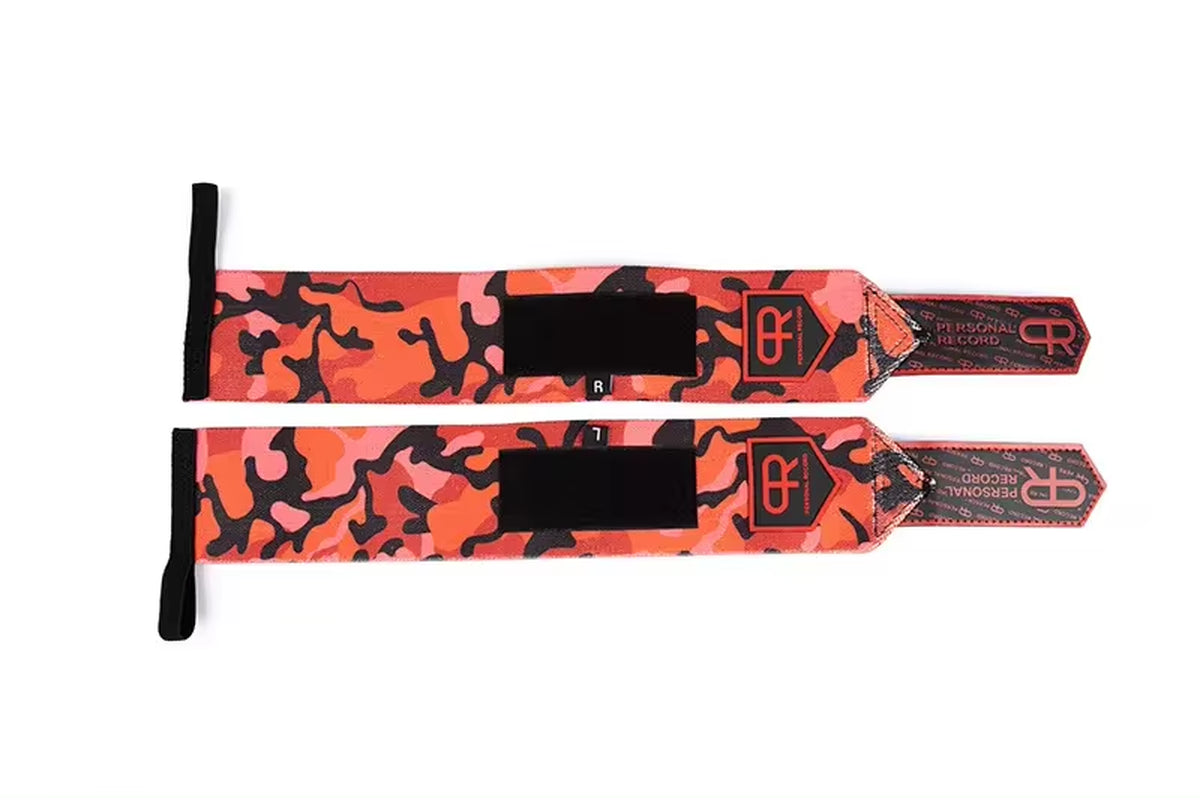 Camouflage Weightlifting Wrist Straps - Supportive Wraps for Strength Training and Gym Fitness