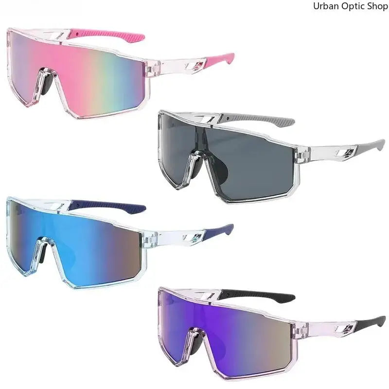 Unisex Statement Sunglasses - Colorful Mirrored 1-Piece Shield Design, Windproof UV400 Protection, Eyewear Fashion for Cycling, Beach Outfits, Driving/Ootd, Sunglasses for Women, Adult Unisex Wear, Reflective