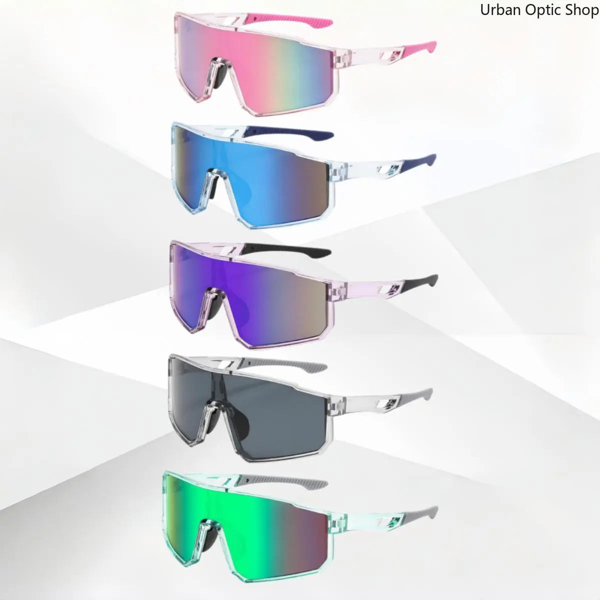 Unisex Statement Sunglasses - Colorful Mirrored 1-Piece Shield Design, Windproof UV400 Protection, Eyewear Fashion for Cycling, Beach Outfits, Driving/Ootd, Sunglasses for Women, Adult Unisex Wear, Reflective