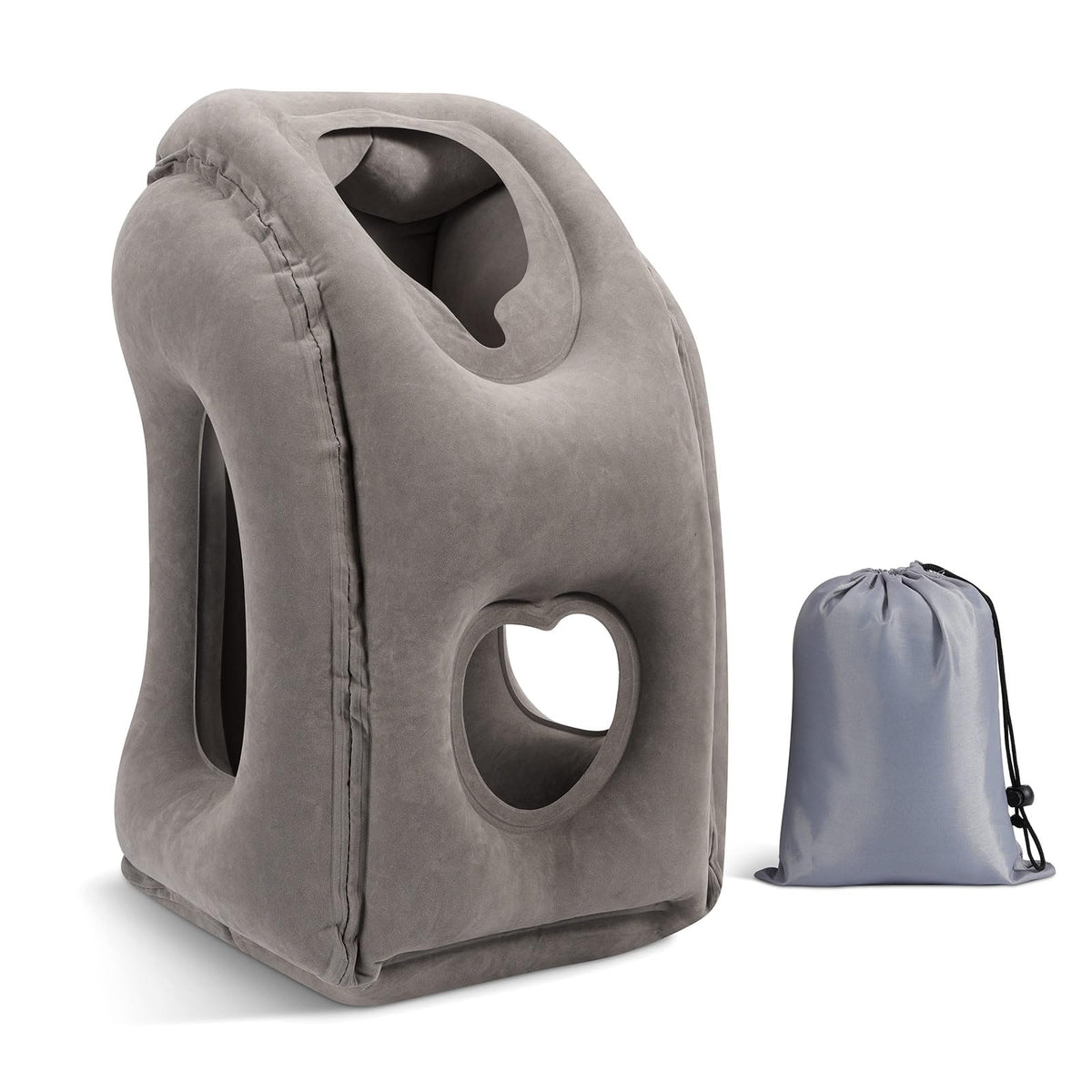Almohada de viaje inflable con soporte para cuello y mentón | Descansa cómodamente en cualquier lugar