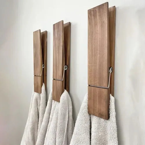 Gancho Decorativo Gigante de Madera para Toallas de Baño