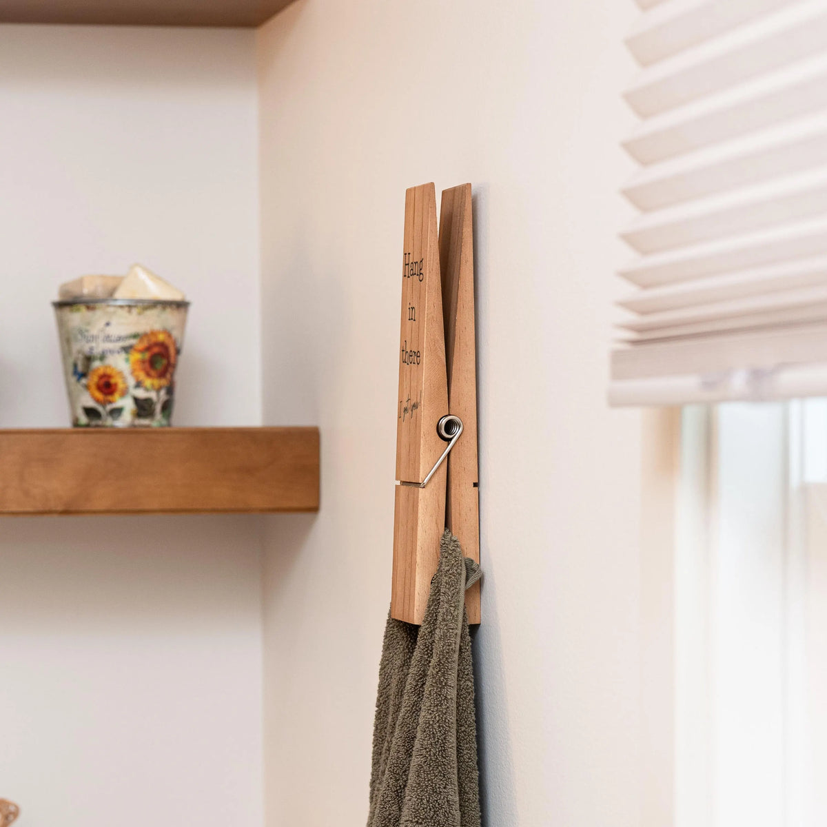 Gancho Decorativo Gigante de Madera para Toallas de Baño
