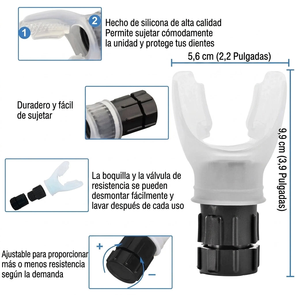 Dispositivo Portátil de Entrenamiento Respiratorio con Resistencia Ajustable